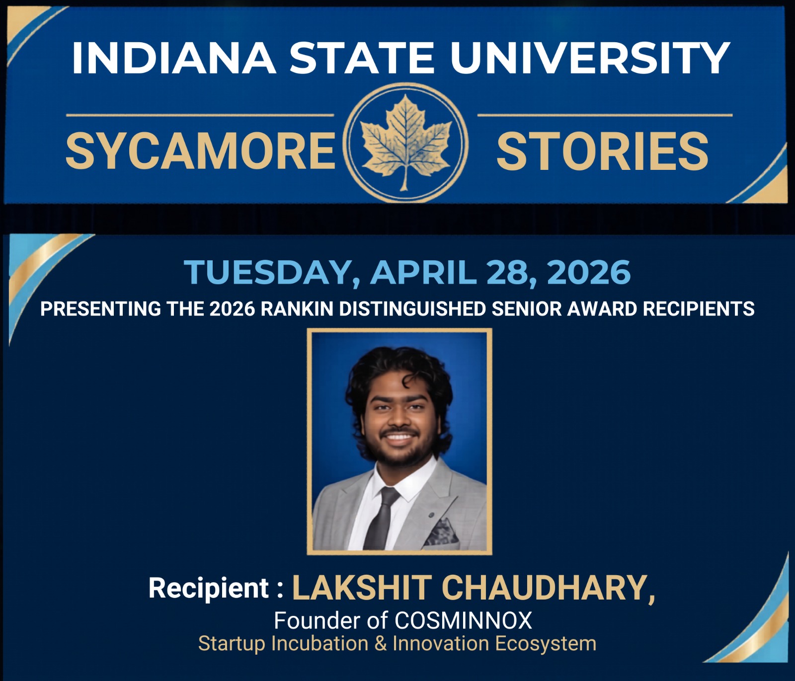 Lakshit Chaudhary Receives the 2026 Rankin Distinguished Senior Award